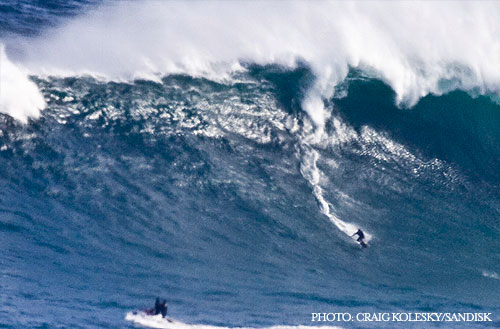Surfing a 7oft wave in South Africa