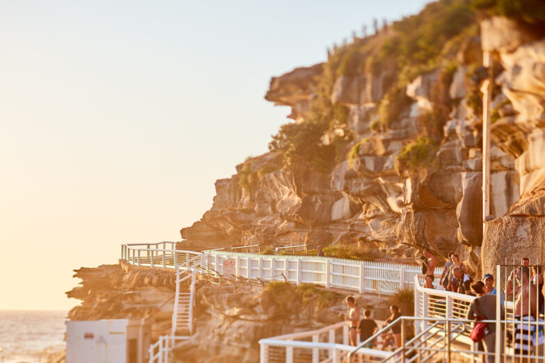 Bronte rocks bathed in morning light