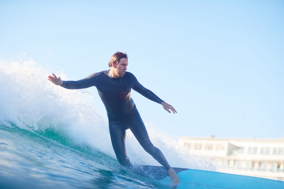 Josh Constable, a world champ longerboarder, in Bondi today