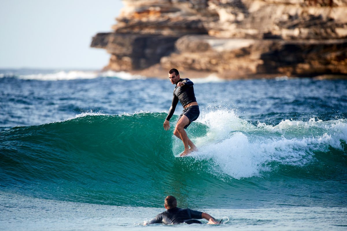 Local school teacher, Scott Walker putting on a clinic at Bondi this morning