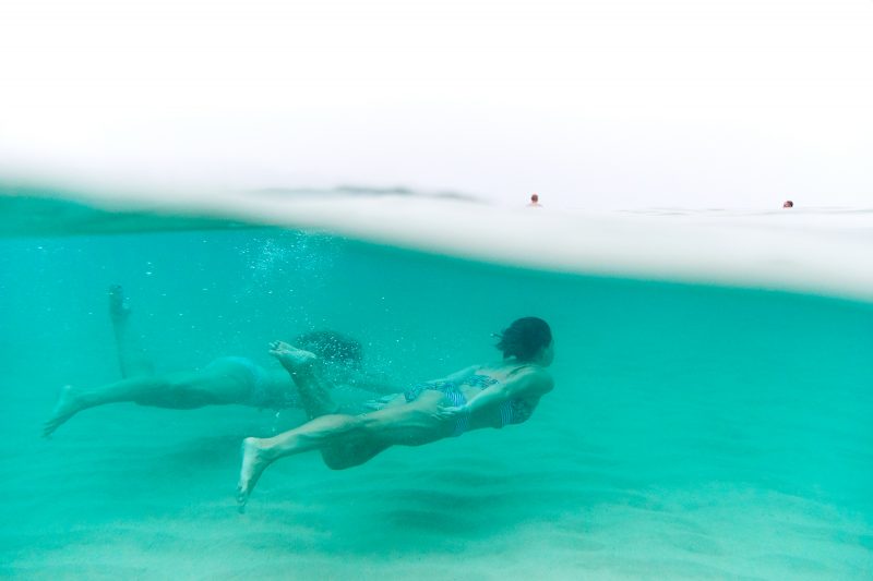 Sarah and Charlotte, cooling off to start the week at Bondi