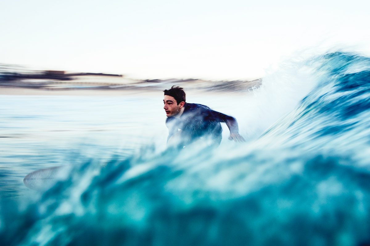 Andrew Weetman, morning log patrol, Bondi Beach before sunrise