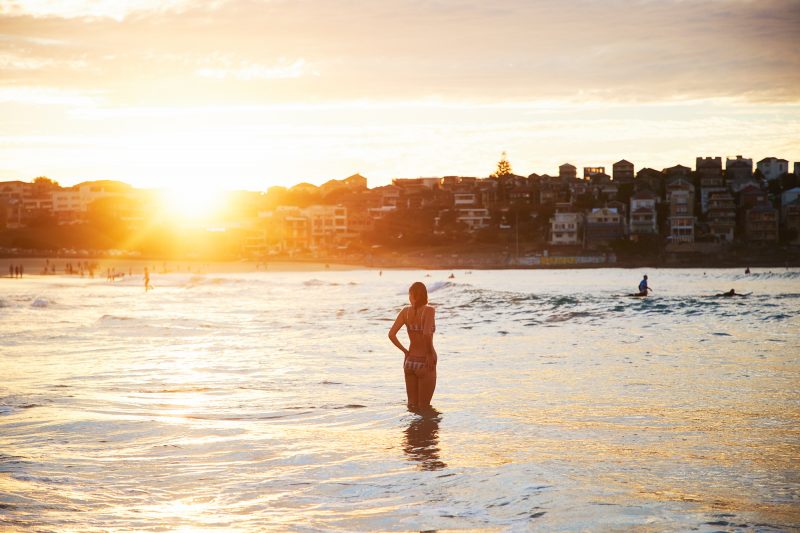 Autumn golden light, Bondi Beach this morning