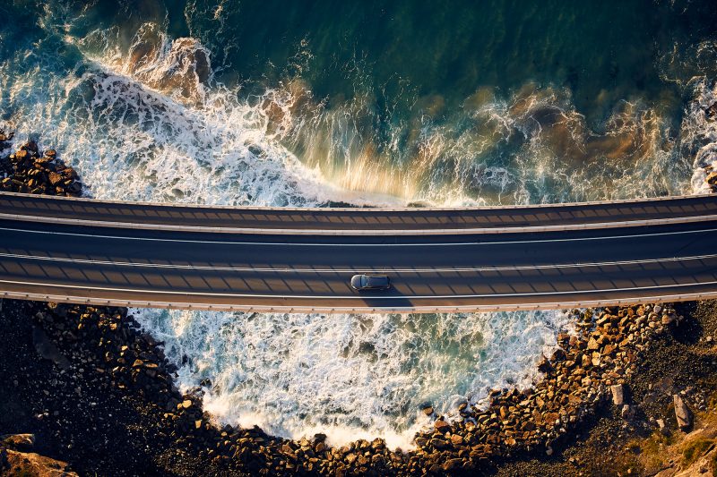 Tubes so big you can drive a car through them. Sea Cliff Bridge, Clifton