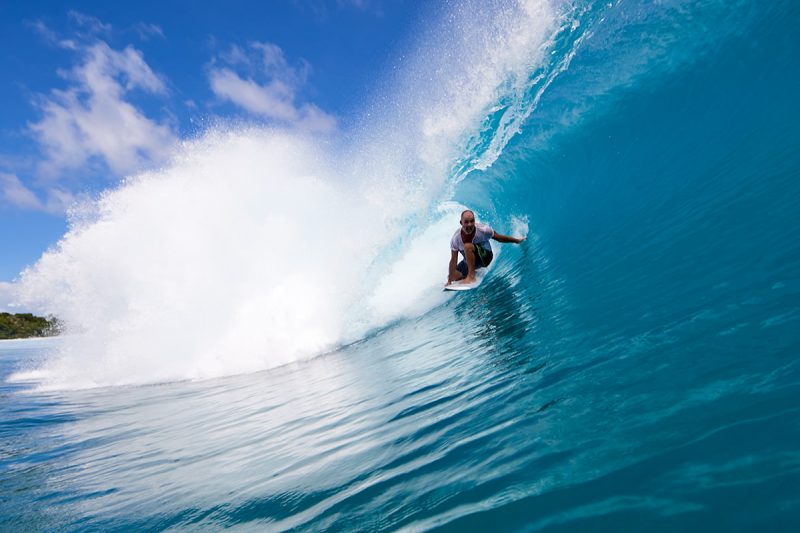 Adrian Shortland snug inside, Mentawais