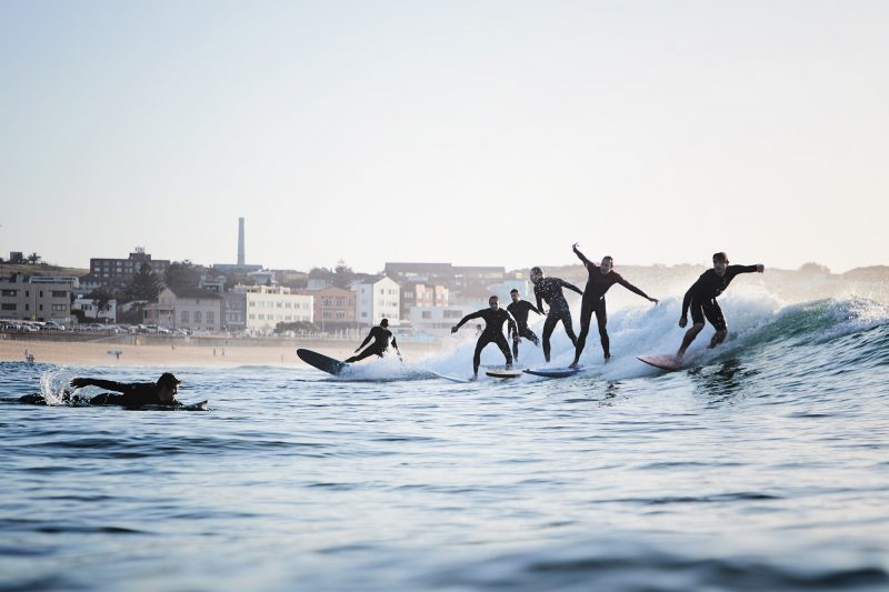 You think you're local beach is busy, come surf ours