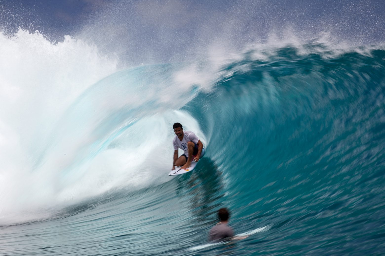 World tour surfer Michel Bourez grinding at home