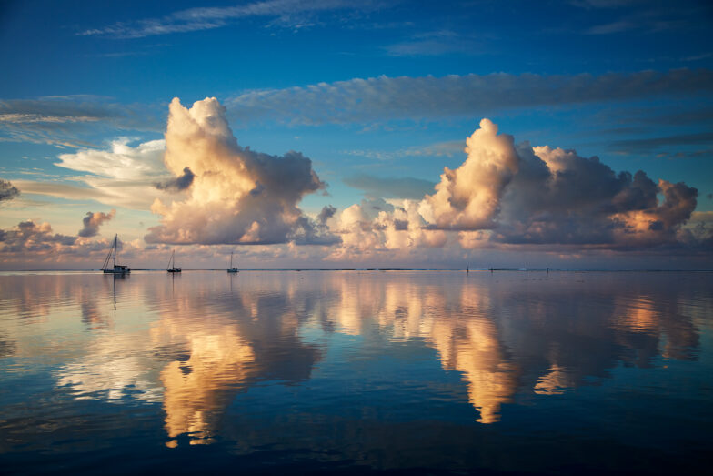 Teahupoo lagoon reflections