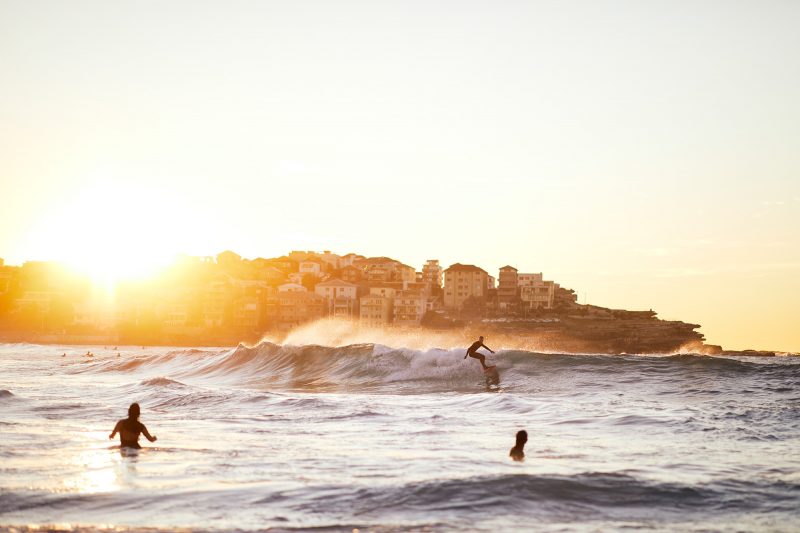 Morning light, little waves, coming together