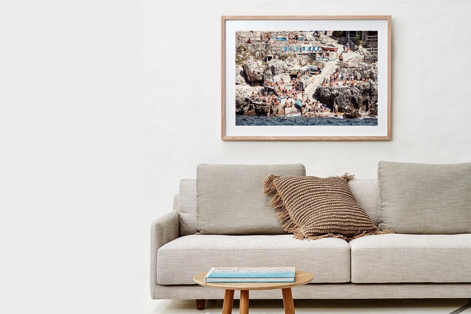 'Lido Del Faro' in our raw wood medium shadowbox 125cm x 91cm