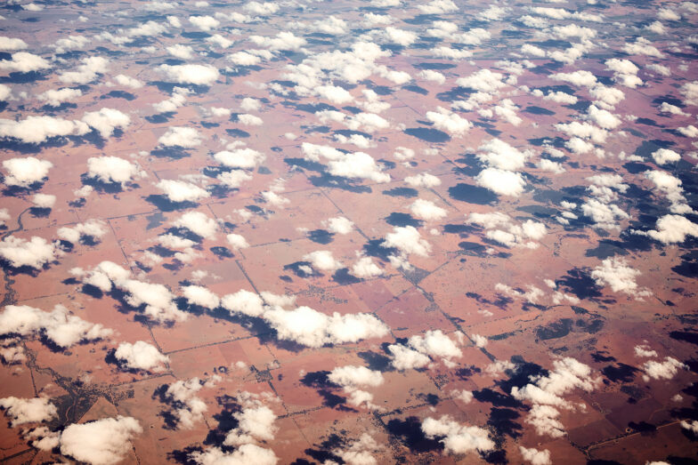 On the way over crossing Australia