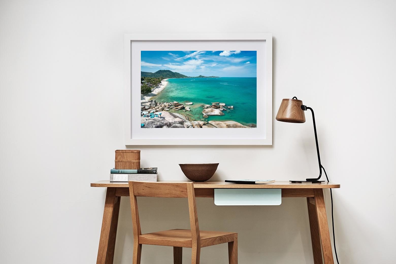 'Lamai Beach' in our White Wood Shadowbox 95cm x 70cm