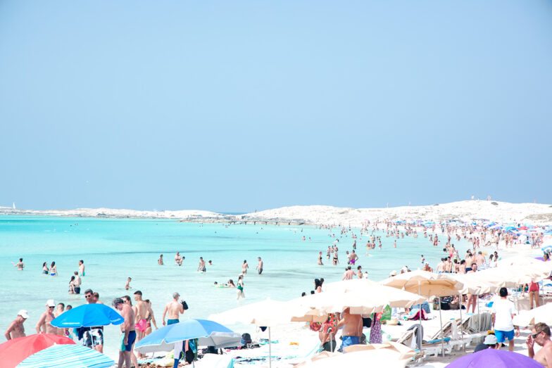 Illetes beach of Formentera (one of the most beautiful in the Mediterranean),