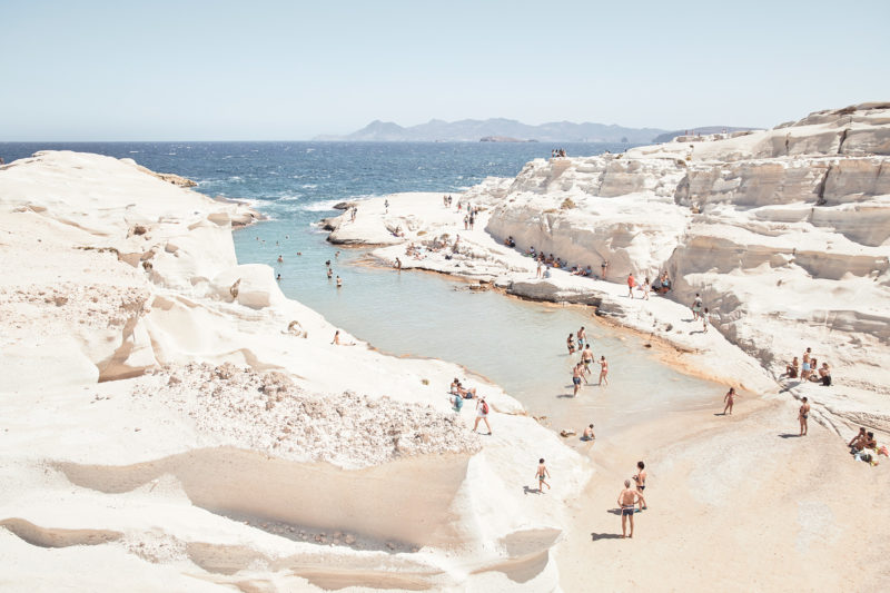 The most famous beach on the island, Sarakíniko - Σαρακίνικο