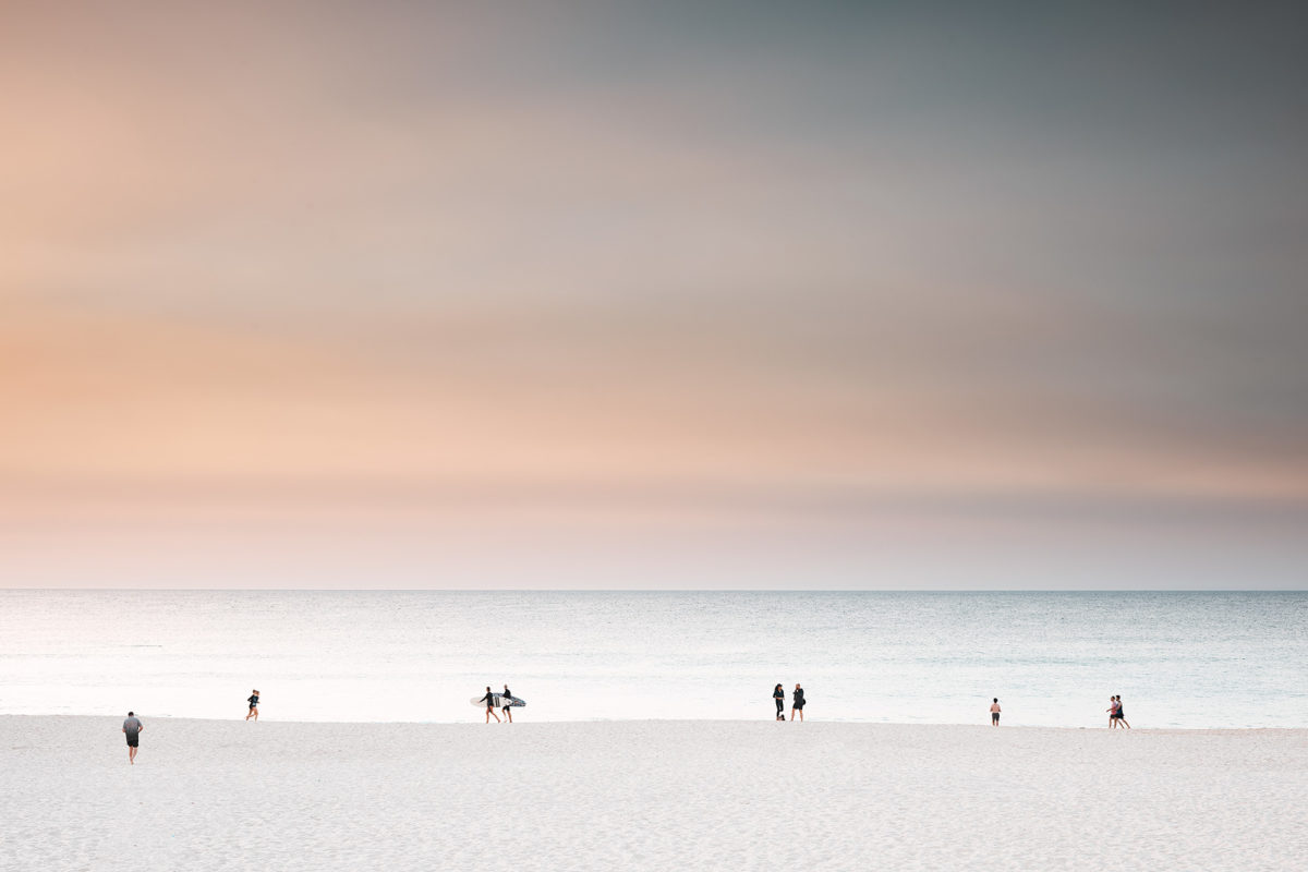 Inland dust has blown to the coast, creating the haze. Bondi 6am