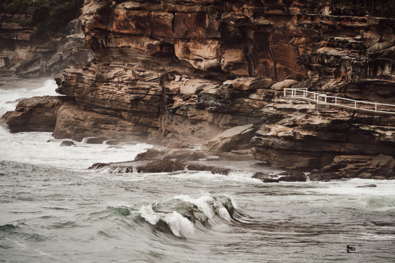 Bronte reef, at the base of the cliffs