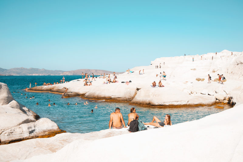 Sarakiniko beach scene