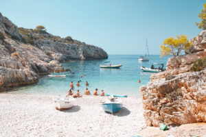 Love this beach, but those pebbles!