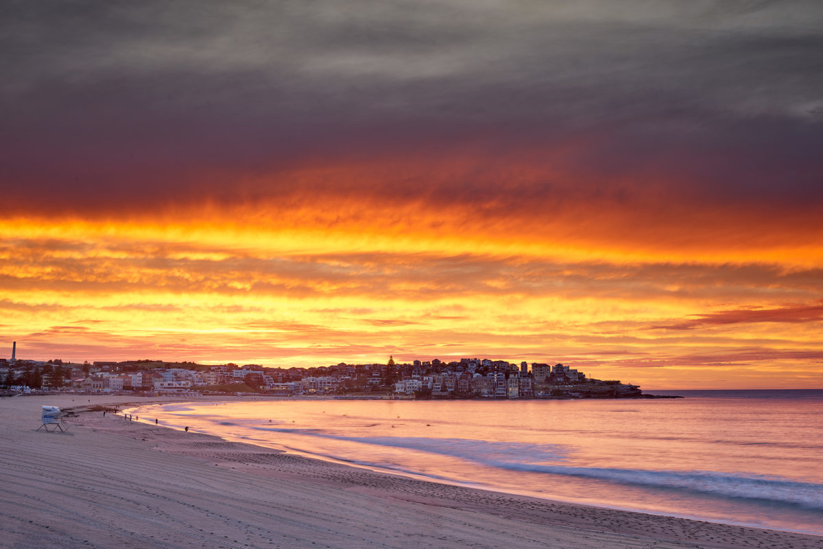 An explosion of colour hovering over North Bondi this morning