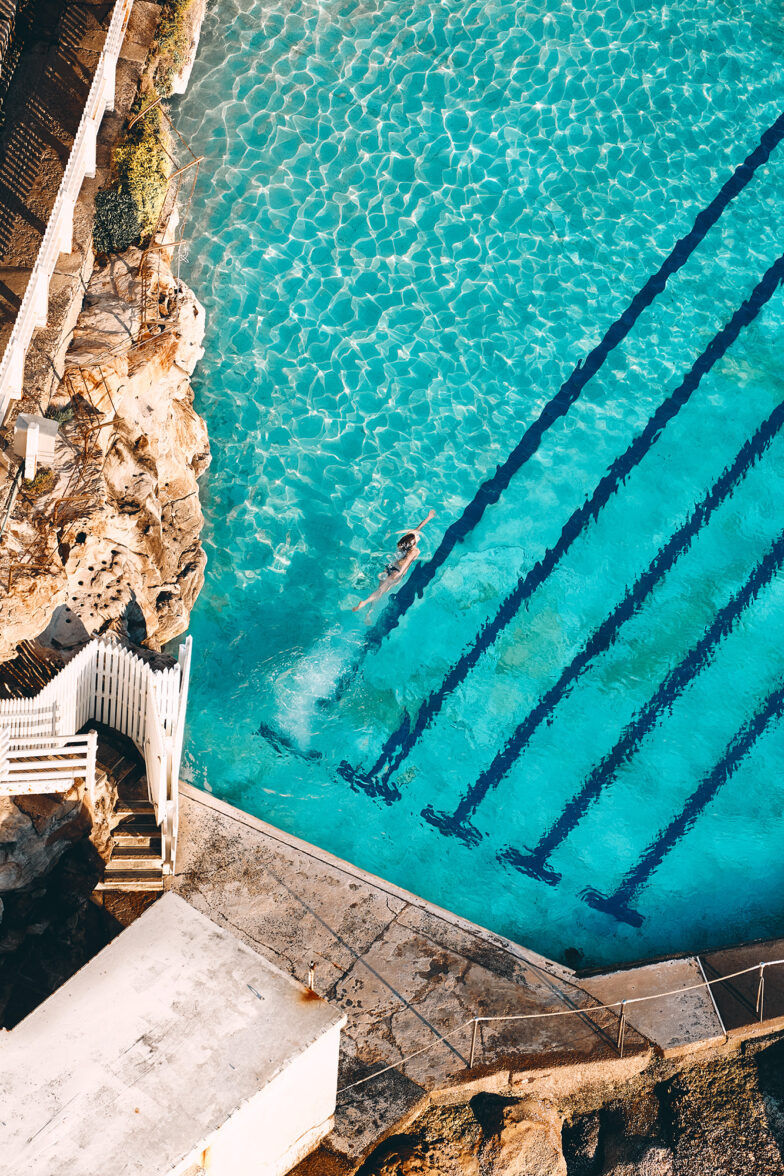 Bronte Pool, lone winter swimmer