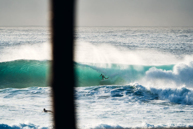 Out there! Blake Thornton on his 12th solid tube for the morning