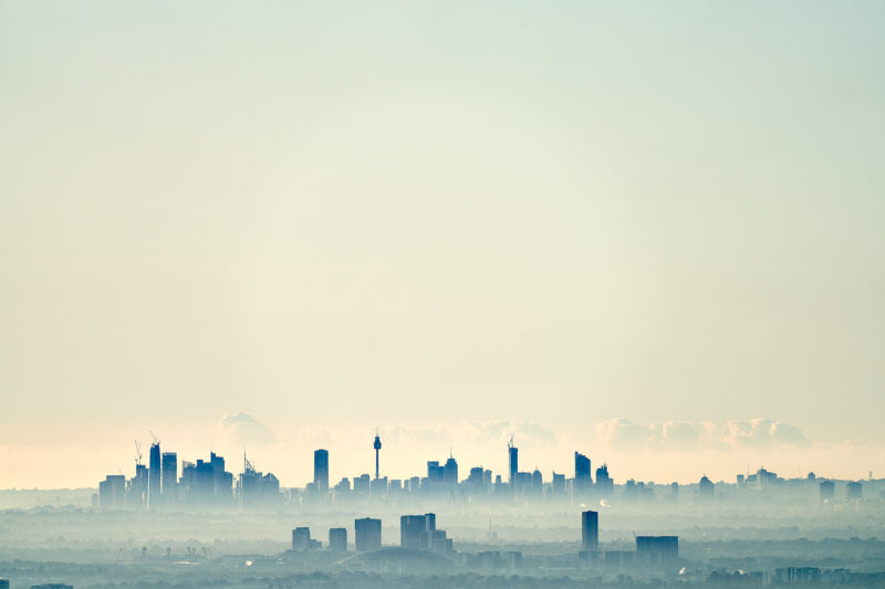 Parramatta in the foreground, Sydney in the background