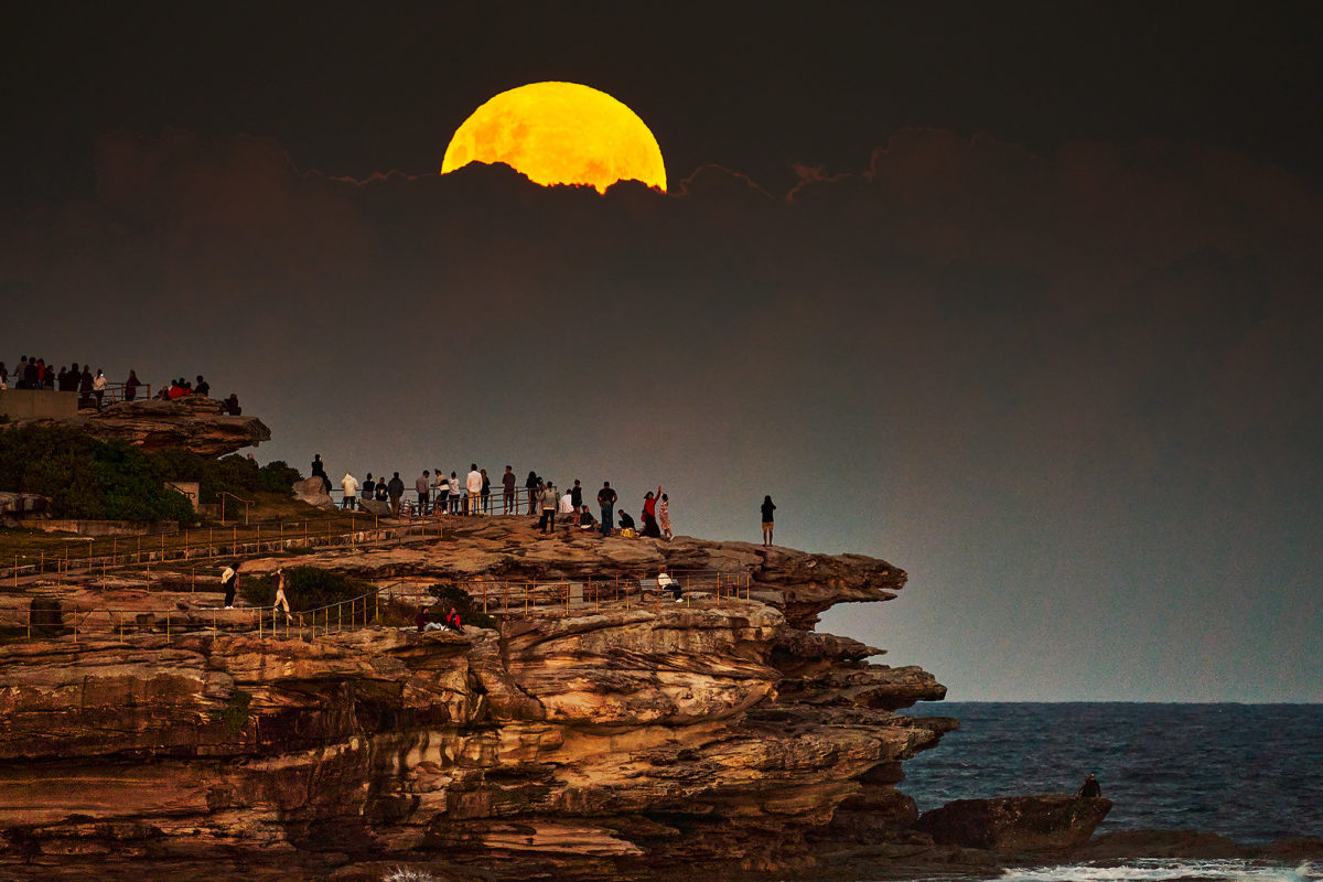 Last night's super moon over Ben Buckler