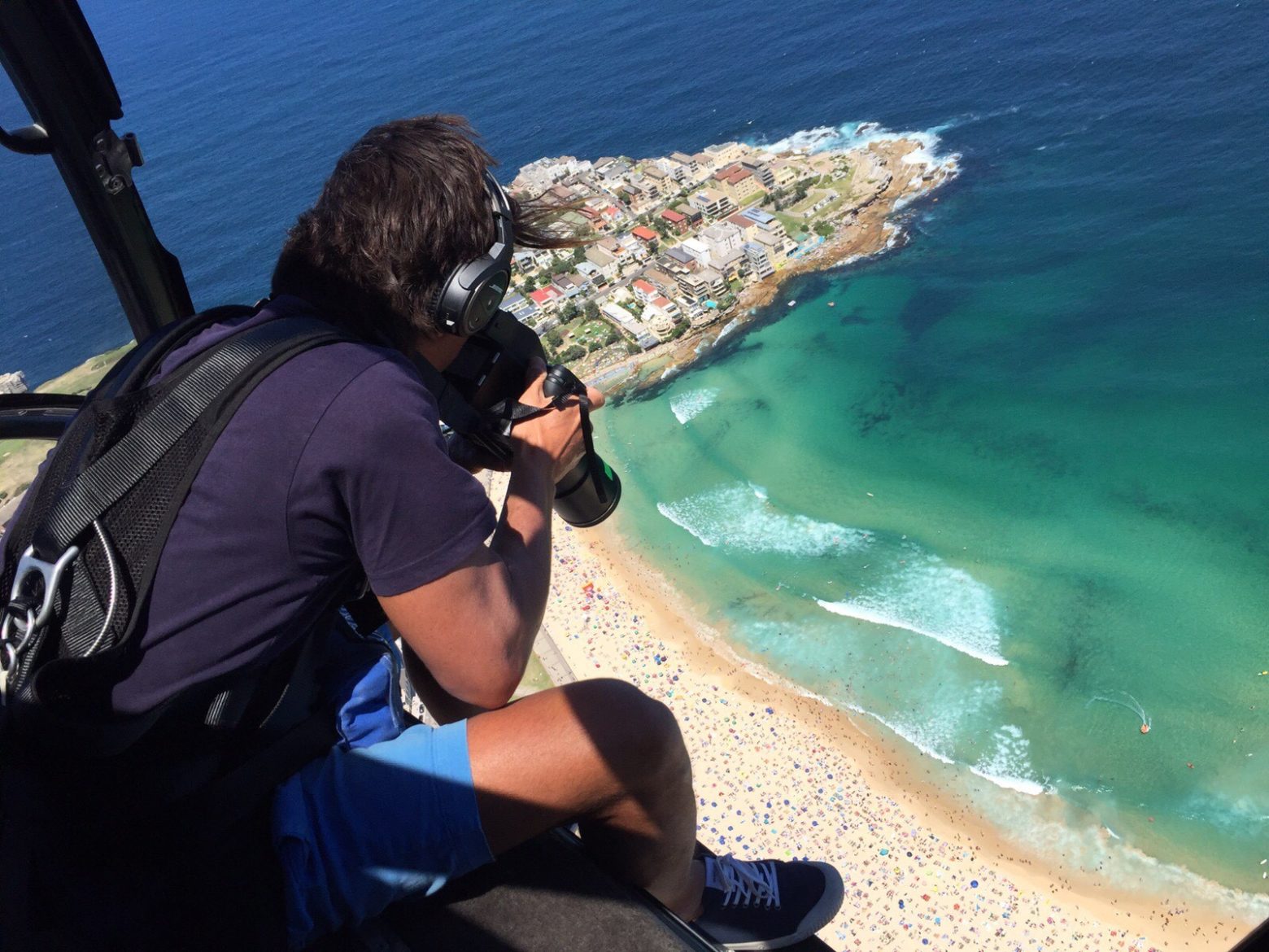 Eugene Tan shooting our Aerial Collection from Helicopters (not drones)