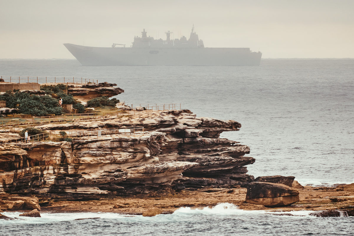 Big war ship off Bondi today