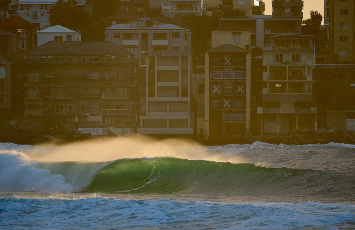 At first light this green chunk thundered into the bay, Bondi