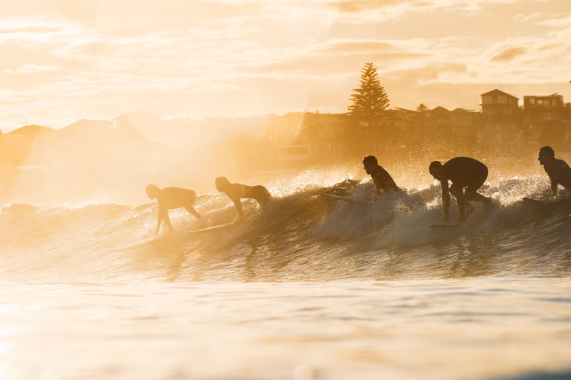 Finding a wave at Bondi is a competitive activity