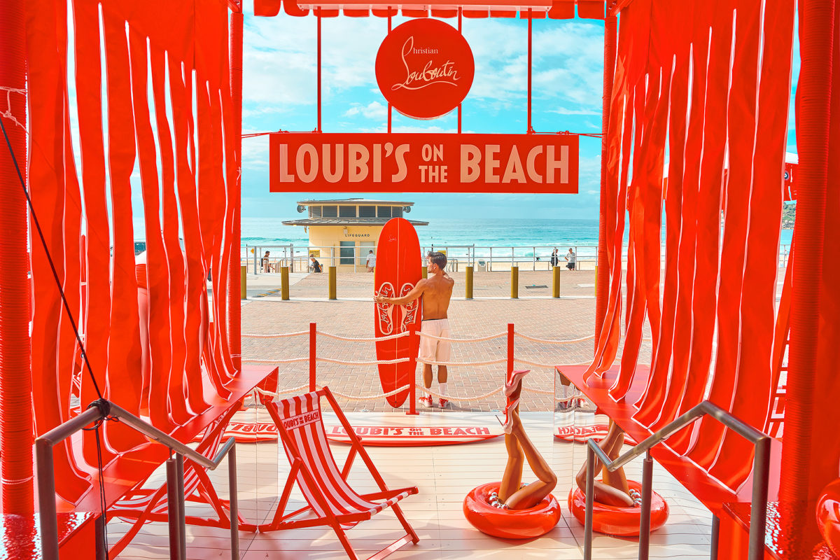 Christian Louboutin's pop up on Bondi Beach today