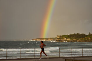 Rainbow mania at North Bondi this morning