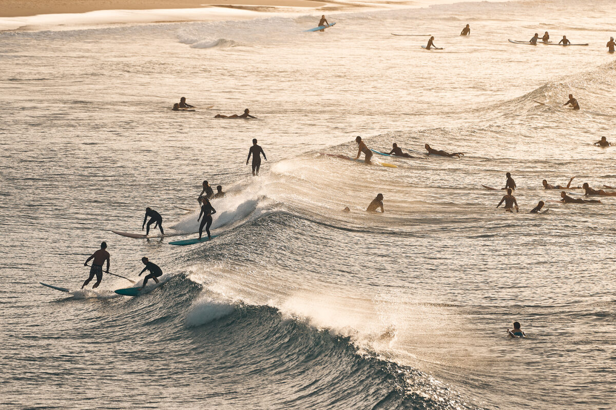 Surfing is popular at Bondi! 7am