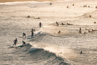 Surfing is popular at Bondi! 7am