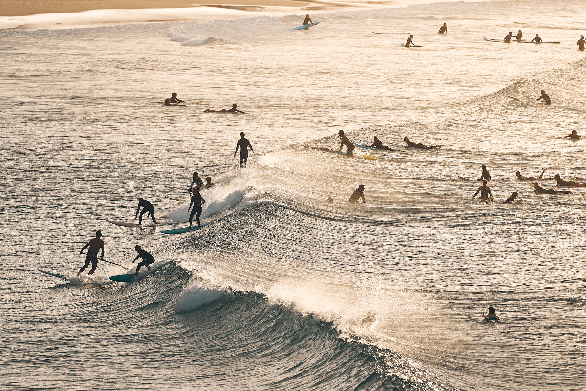 Surfing is popular at Bondi! 7am