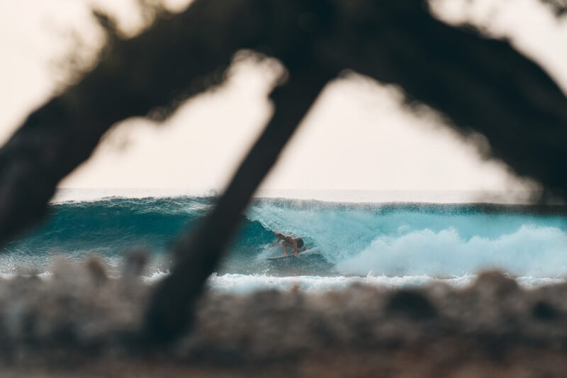 Adrian “Ace” Buchan slotted in between the trees at Kandooma